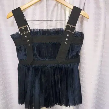 sacai 네이비 플리츠 뷔스티에