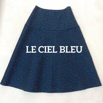 LE CIEL BLEU 루쉘블루 플레어 스커트 레오파드 무늬 36