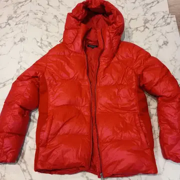 SOMEDIFF 후드 부착 레드 다운 자켓 L