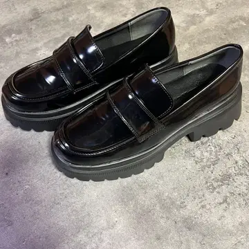 attagirl 통굽 로퍼 블랙 더블 스트랩