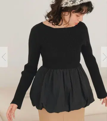 헴 벌룬 도킹 보트넥 리브 니트 IGTV10 미사용 새상품