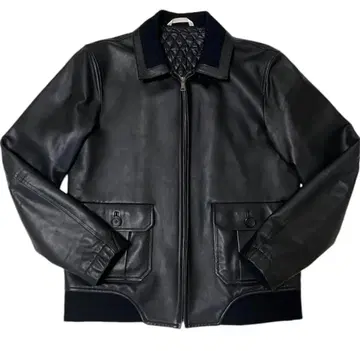 폴스미스 컬렉션 블랙 가죽 퀼팅 자켓 남성용