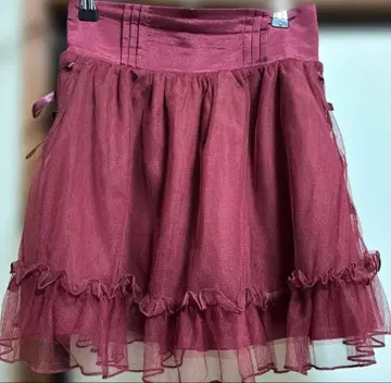 LIZLISA 플레어 샤샤 스커트 버건디