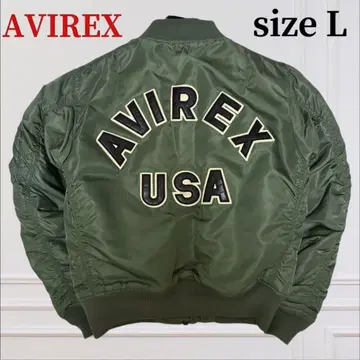 새상품급 AVIREX MA-1 플라이트 자켓 아치 로고 올리브 L