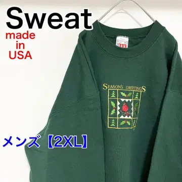 YBJ1 [미국제] Wilson 맨투맨 [남성용 2XL] 긴팔 짙은 녹색