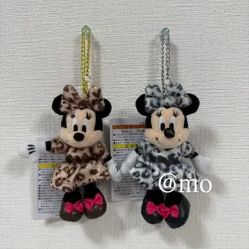 봉제인형 참 레오파드 무늬 미니 화이트 브라운 2세트