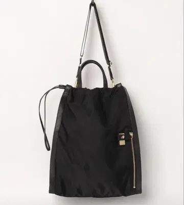 블랙 나일론 드로우 스트링 백