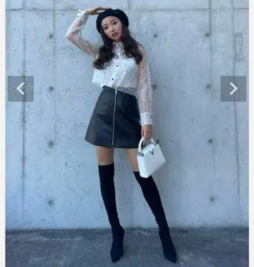 Sheller 프론트 ZIP 가죽 스커트