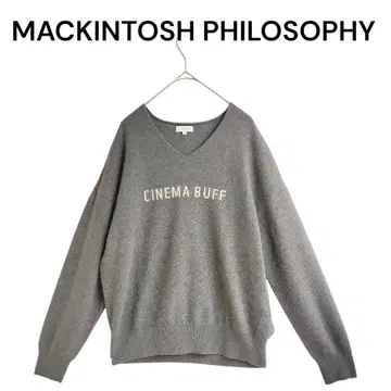 매킨토시 철학 울 니트 스웨터 그레이 로고