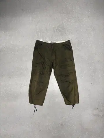 올리브색 코튼 카고 팬츠 35-38인치