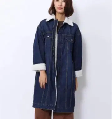 투모로우랜드 MACPHEE 데님 보아 롱 코트