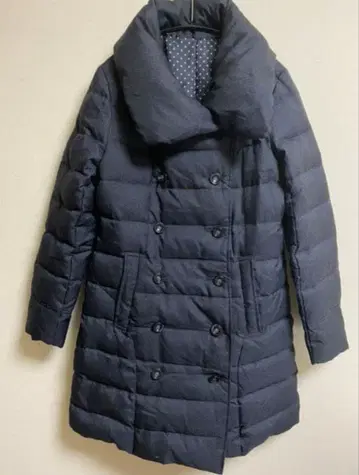 다운 코트 무릎 아래 길이 더블 버튼 (9호)