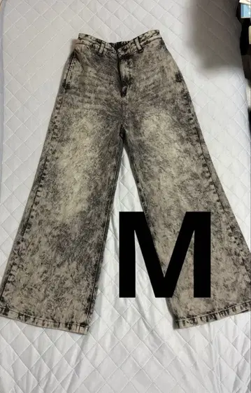 clel 빈티지 디자인 플레어 데님 팬츠 그레이쉬 블랙 M