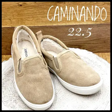 CAMINANDO 카미난도 보아 스웨이드 슬립온 베이지 22.5
