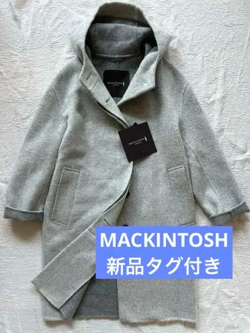 택 포함 새상품 매킨토시 더블 페이스 롱 기장 그레이 리버 코트