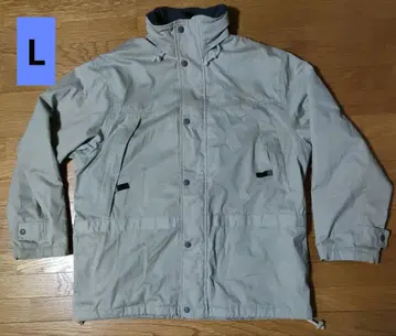 L 사이즈 베이지 후드 부착 자켓