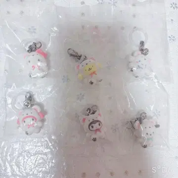 산리오 캐릭터즈 메지루시 액세서리 포근포근 스노우 컴플리트 세트