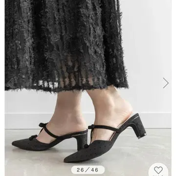 리본 T스트랩 뮬 펌프스 그레이 L 란다