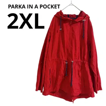 새상품급 PARKA IN A POCKET [ 2XL ] 레드 윈드브레이커