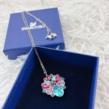 미사용급 SWAROVSKI 스와로브스키 멀티 컬러 목걸이 빅 사이즈