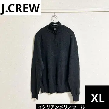 J.CREW 이탈리안 메리노울 하프 지퍼 니트 차콜 그레이