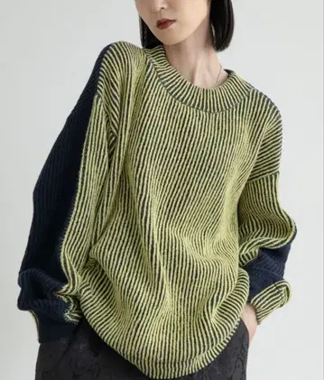 VACANCY 배색 2way 컬러 오버 니트