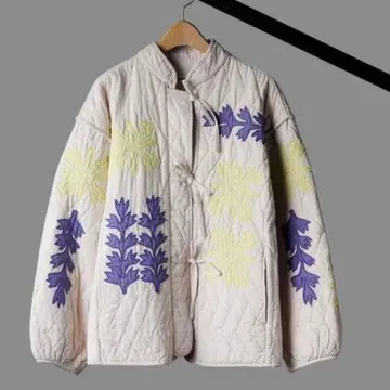 [ Sara mallika ] 코튼 플라워 패치워크 자켓