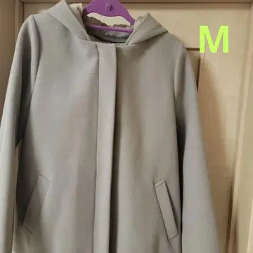 GLOBAL WORK 베이지 후드 부착 롱 코트 M