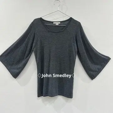 John Smedley 스퀘어넥 니트 메리노울 100% 그레이