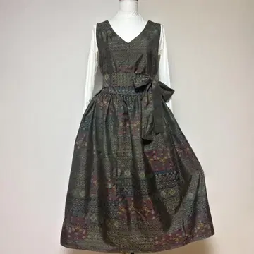 기모노 리메이크 오시마 명주 롱 원피스 점퍼 스커트