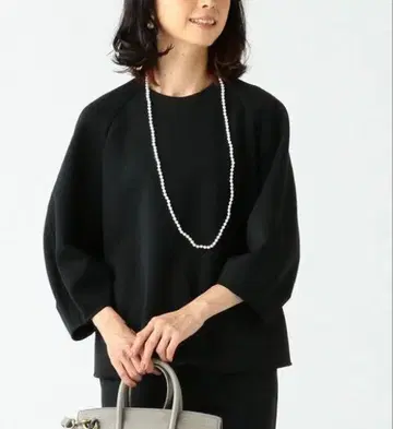 데밀크 빔즈 돌먼 슬리브 니트 풀오버 블랙