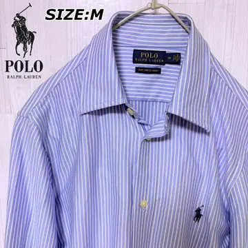 폴로 랄프 로렌 니트 드레스 셔츠 포니 자수 블루 스트라이프 현행 M