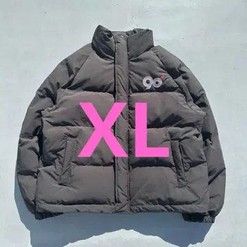 다크 그레이 패딩 자켓 90 로고 포함