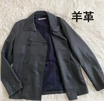 남성용 가죽 더블 자켓 천연 가죽 빈티지 그레이 사이즈 L 상당