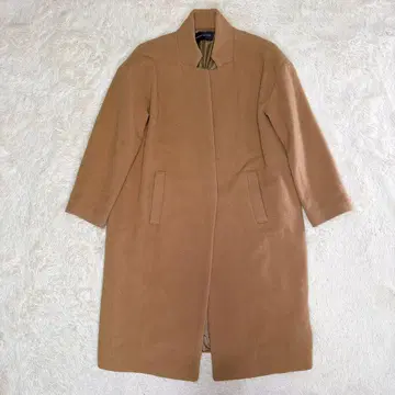 [레어] 미즈이로 인드 울 폴리에스테르 베이지 노카라 코트