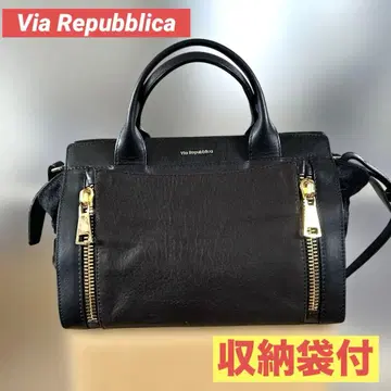 [ Via Repubblica ] 블랙 가죽 숄더백 수납 봉투 포함