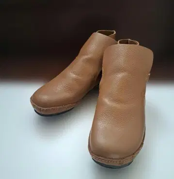 mooi 숏부츠 사이드 스트랩 카멜