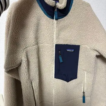 patagonia 플리스 자켓 베이지 네이비