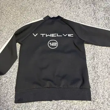 V12 저지 자켓 백 프린트 블랙 두꺼운 원단 더블 지퍼 골프