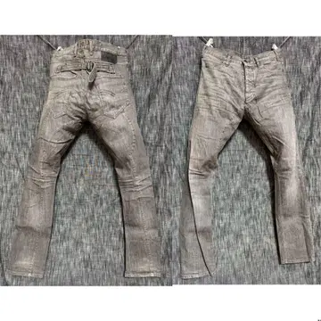 닐바렛 사이드 지퍼 노치 백 블랙 데님 청바지