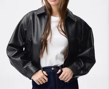 GU 인조 가죽 해링턴 자켓