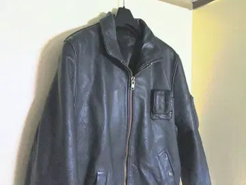 프렌치 밀리터리 파이롯트 가죽 자켓 네이비