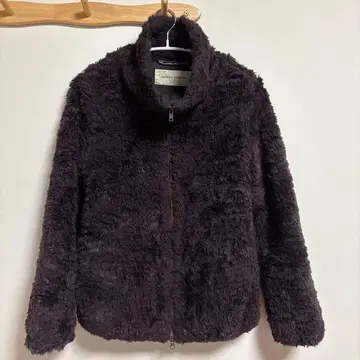 [ 츠모리치사토 ] 하이넥 점퍼 M 사이즈 상당 브라운 풀 지퍼