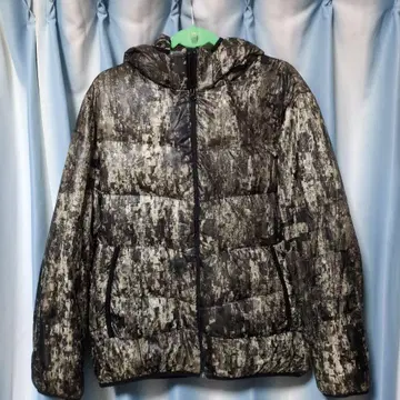 Gap 카모 패턴 후드 부착 다운 자켓 L 디지털 카모플라주