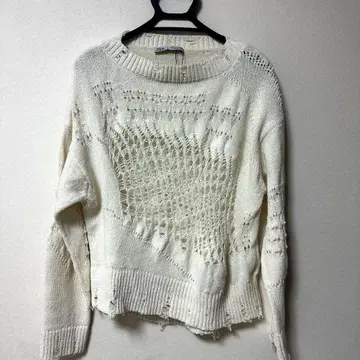 ZARA 시스루 니트 화이트 M