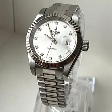 Bulova 브로바 크리스탈 자동 와인딩 손목시계 실버 작동품