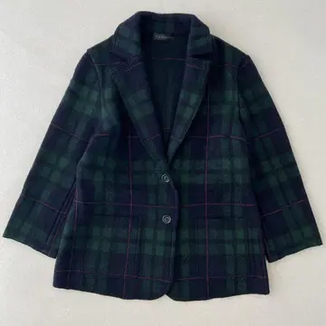 더마 컬렉션 근년 자켓 코트 울 100% 체크 L