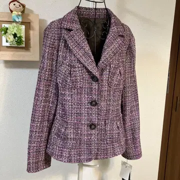 보라색 계열 트위드 테일러드 자켓 택 포함 새상품