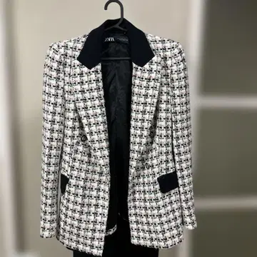 ZARA 트위드 더블 브레스트 자켓