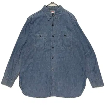 JOE McCOY 새상품급 샴브레이 셔츠 턱 스트랩 밴드 포함 워크 16